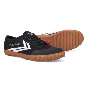 נעלי פיי יו איי Feiyue Grounded shoes FU100238 צבע שחור פס שחור סוליה צבע דבש
