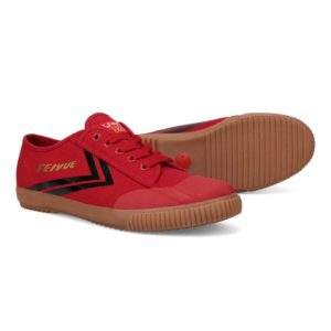 נעלי פיי יו איי Feiyue Grounded shoes FU100241 צבע בורדו פס שחור סוליה צבע דבש